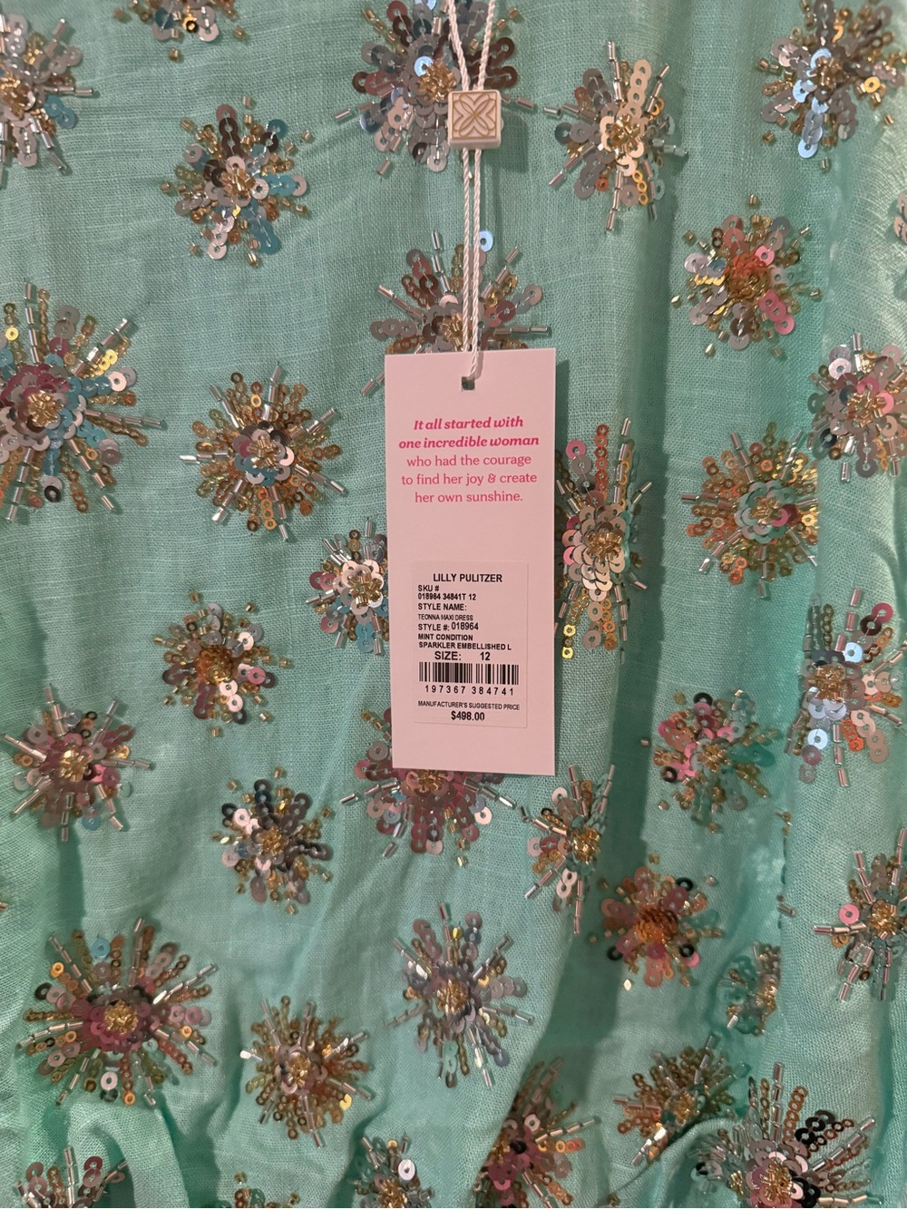 Brand New w/ Tags! Lilly Pulitzer Teonna Beaded Maxi Dress! Size: 12 Retail $498 - Picture 4 of 12
